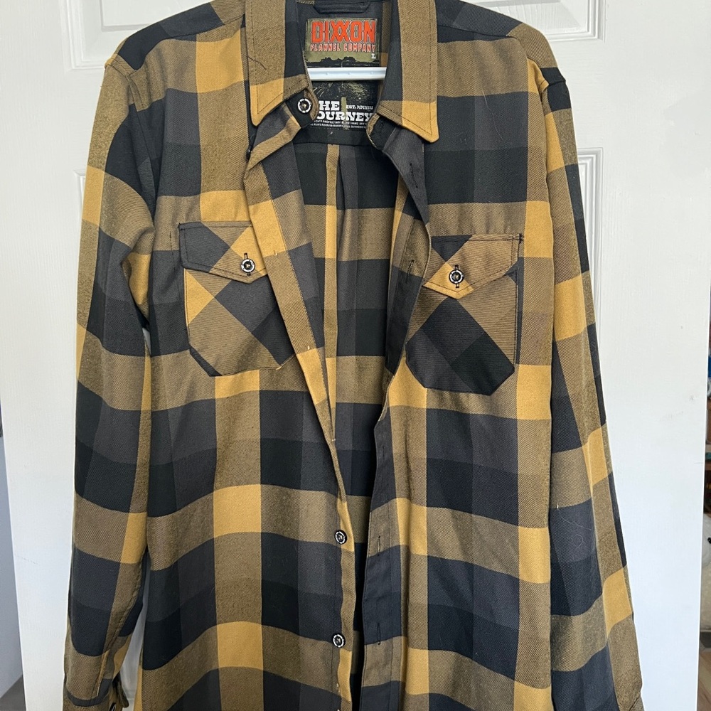 Yellow and Black Plaid Shirt